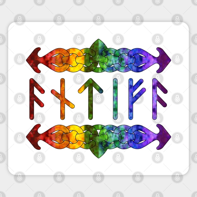 Antifa Runes - Rainbow Magnet by Tiger Torre